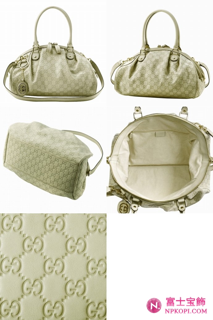 GUCCI/グッチ 2012年春夏SUKEYグッチシマGG柄Gチャーム付きミディアムボストンバッグ 223974 AA61G 9022 